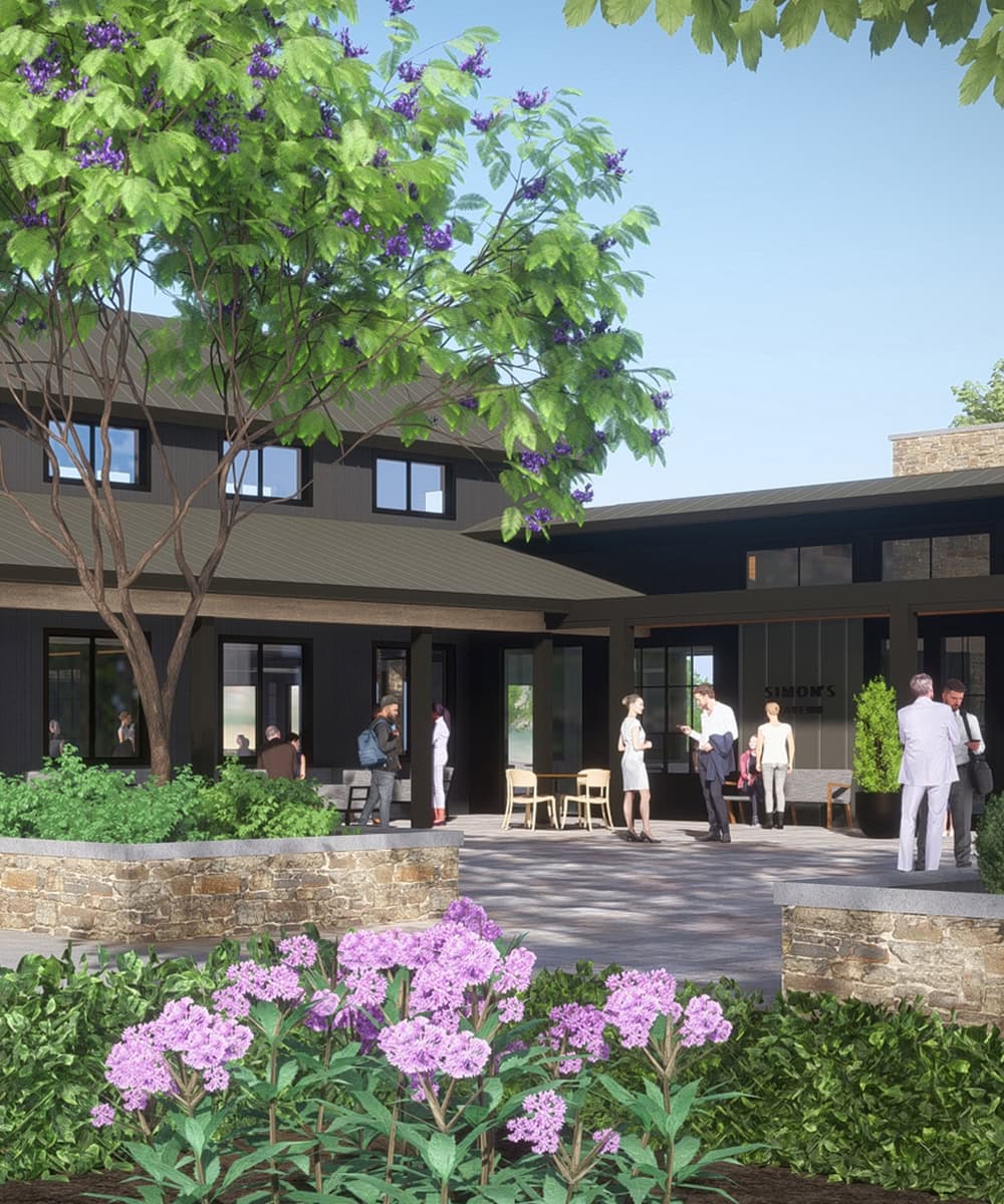 a model of the new exterior of Simon's Tavern, offering new dining experiences for guests at Homestead Residences